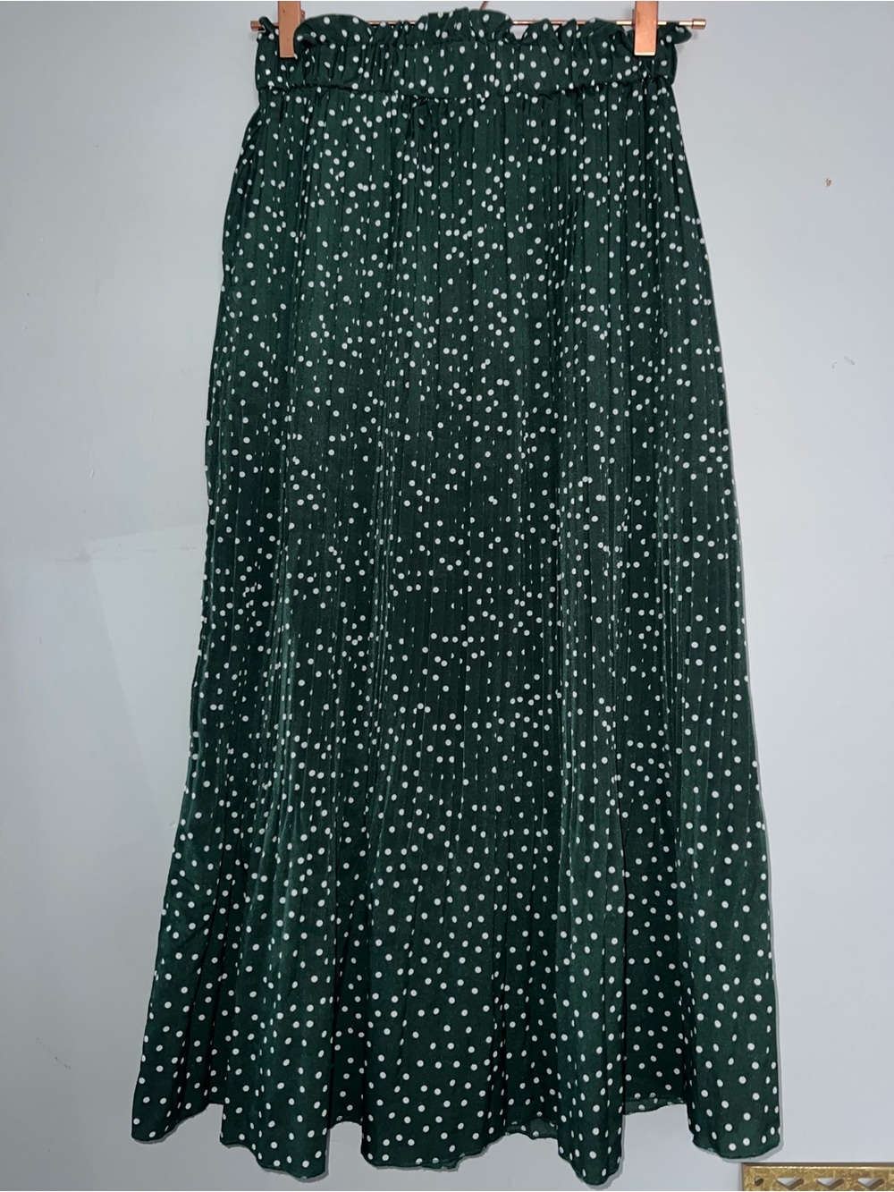 Dark Green Polka Dot Maxi Skirt - Classic Women's Skirt